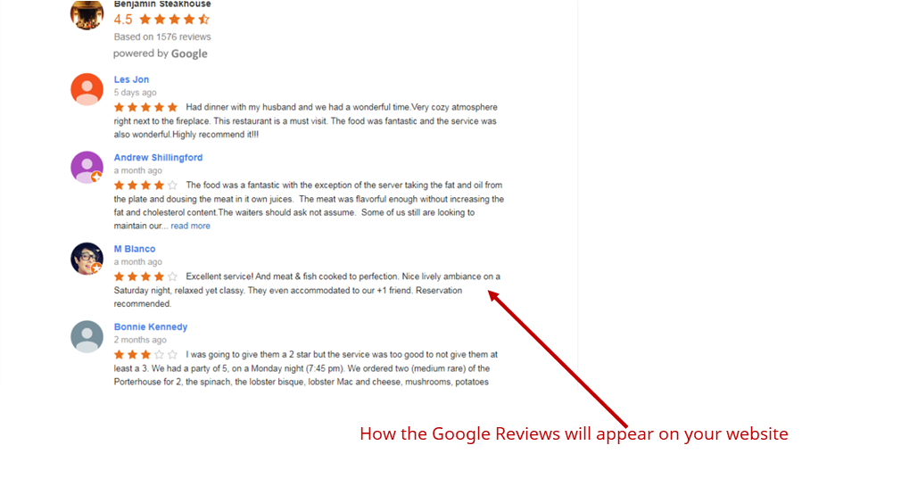 Google Reviews Appear