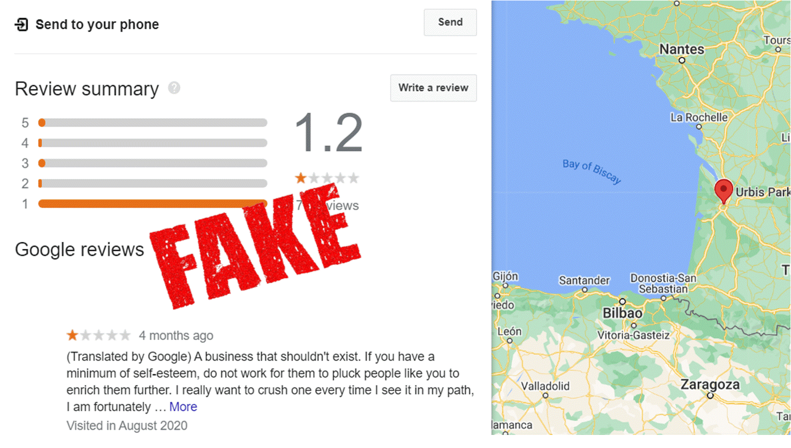 fake google review